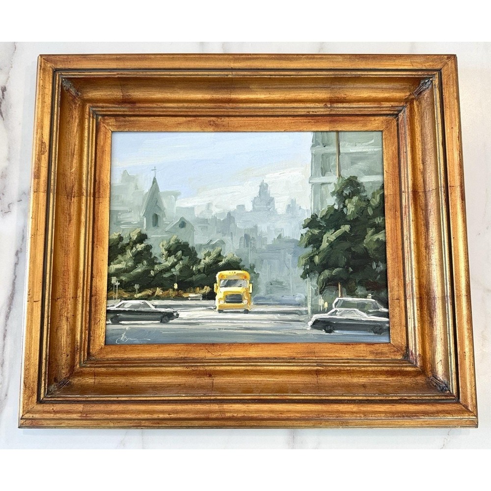 Thomas A Brown Original Oil Painting The Road to Learning Signed 11x14 Framed